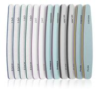 YUXIANLB Lot de 12 limes à ongles et polissoirs - Limes à ongles à grain professionnel - Limes à ongles - Limes à ongles émeri - Grain 100/150/180/220/280