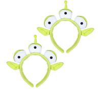YUXIANLB Lot de 2 bandeaux à cheveux en peluche à trois yeux pour enfants et adultes, accessoires de costume d'extraterrestre pour fêtes de Noël/Halloween, jeux de rôle, bal masqué