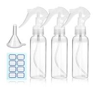 YUXIANLB Lot de 3 petits flacons pulvérisateurs vides en plastique transparent de 100 ml pour solutions de nettoyage, plantes, animaux domestiques, huiles essentielles, cheveux, cuisine