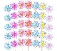 YUXIANLB Lot de 35 décorations de gâteau Happy Birthday en aluminium avec feux d'artifice scintillants - Décoration de gâteau - Pour anniversaire, mariage, fête prénatale, remise de diplôme