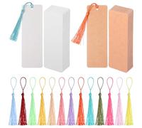 YUXIANLB Lot de 40 marque-pages en bois naturel avec rubans en coton pour travaux manuels, scrapbooking, cadeaux créatifs pour les amateurs de livres, les enseignants, les étudiants, les adultes