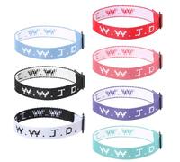 YUXIANLB Lot de 7 bracelets WWJD réglables « What would Jesus Do » - Bracelet tendance et minimaliste pour homme et femme - Bracelet religieux, onesize, Polyester, Pas de gemme