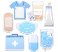 YUXIANLB Lot de 8 notes adhésives pour infirmière - Accessoires pour le travail, mini bloc-notes amusants, autocollants essentiels pour étudiants en soins infirmiers, cadeaux d'assistant médical pour