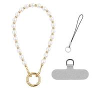 YUXIANLB Y2K - Cordon de perles pour téléphone portable - Esthétique - Style féminin - Perles fixes - Avec languette d'attache - Boucle en métal de qualité supérieure pour étui, sac d'appareil photo