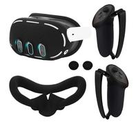 YUXIMAOYI Ensemble d'accessoires VR pour manette Oculus Quest 3 et coussinet facial, coque de protection, housses de joystick (noir)