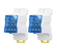 YuXinCat 2 Pièces Bornier Electrique UKK 80A Bleu - Boîte de Distribution avec Connecteur de Fil pour Rail DIN de 35mm