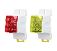 YuXinCat 2 Pièces Bornier Electrique, UKK 80A Rouge+Jaune, Boîte de Distribution Electrique Bornier Connecteur de Fil Electrique Boîte de Distribution de Bornier de Rail DIN de 35mm