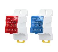 YuXinCat 2 Pièces Bornier Rail DIN, Bornier UKK 80A Bleu+Rouge, Boîte de Distribution Electrique Bornier Connecteur de Fil Electrique Boîte de Distribution de Bornier de Rail DIN de 35mm