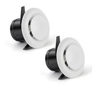 YuXinCat 2 Pièces Grille Aeration Réglable 75mm, Couvercle de Ventilation Réglable en ABS au Plafond ou au Mur, Ouverture de Diffusion Ronde au Plafond pour le Salon, la Penderie, la Salle de Bain