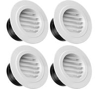 YuXinCat - Grille d'aération ronde en plastique - 75 mm - Avec grille - Pour ventilateur d'extraction d'air - Pour salle de bain, cuisine, garage - Résistante - Pour l'intérieur et l'extérieur - 4 x