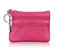 YUXITA Double sac à main en cuir pour femme, homme, anniversaire, petit sac à langer pour voyage, camping, rose rouge, As Shown In The Picture, Fermeture éclair