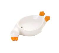 YUXITA Élégant porte-savon en céramique en forme de canard pour salle de bain, cuisine, boîte à savon auto-drainante, design résistant à l'eau