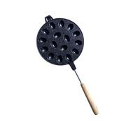YUXITA Moule à biscuits anti-adhésif en noyer ovale pour gaufres et pâtisseries avec poignée en bois et alliage d'aluminium