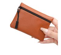 YUXITA Porte-monnaie en cuir synthétique avec poches à changer, pratique et élégant pour homme et femme, marron clair, 12*9*1 cm