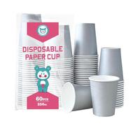 Yuxitia Lot de 60 gobelets en papier jetables argentés pour bricolage, mariage, Noël, fête, pique-nique, barbecue, voyage et événements, 226,8 g (argent)