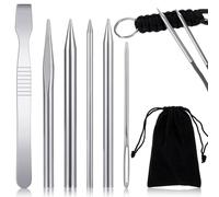 YUXMU Lot de 6 accessoires pour paracorde FID - Kit d'outils de laçage en cuir - Outil de lissage avec sac de rangement pour artisans, tissages en cuir, bricolage