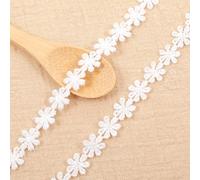 YUXMU Ruban en dentelle florale blanche de 20 yards, 13 mm, décoration de table de mariage, ruban en dentelle pour vêtements, chapeaux, emballages cadeaux, décoration de la maison et travaux manuels