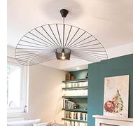 YUXN Suspension LED Vertige vintage pour salon lamp (Hauteur de la lumière réglable) en fibre de verre/polyuréthane, lustre E27 pour restaurant, abat-jour (120 cm, Noir)