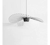 YUXN Suspension vintage à LED Vertigo pour salon (hauteur réglable en hauteur) en fibre de verre/polyuréthane - Lustre E27 pour abat-jour de restaurant (noir, 80 cm)