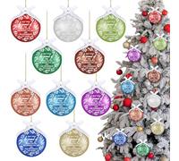 Yuxung Lot de 10 décorations de Noël à paillettes colorées à suspendre pour sapin de Noël avec ruban « May You Be Proud of The Work » pour équipe, collègue, infirmière, enseignant - 8,9 cm