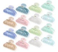 Yuxung Lot de 16 grandes pinces à cheveux en acrylique pour femme, cadeau de Noël, d'anniversaire, tendance, style français, accessoires de cheveux mignons, pinces antidérapantes pour cheveux épais et