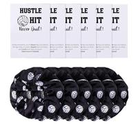 Yuxung Lot de 24 chouchous et cartes de volleyball en satin de soie élastique pour cheveux, queue de cheval, cadeaux pour joueurs d'équipe, adolescentes, filles, amis et famille