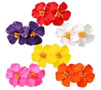 Yuxung Lot de 6 pinces à cheveux en forme de fleur hawaïenne pour femme - 12 x 7 cm - Plumeria Hibiscus - Accessoires pour cheveux - Fleurs artificielles - Pour vacances, plage, fête, été, mariage