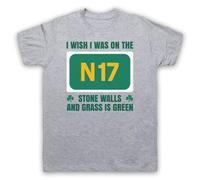 YUXUuruRTE Nicklaus Saw Doctors I Wish I Was on The N17 Stone Walls Irish Mens & Womens T-Shirt Grey XXL