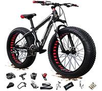 YUYANAIAI VTT 26 Pouces Fatbike Adultes, Fat Tire Mountain Trail Bike, Vélo 27/30 Vitesse, Double Suspension Complète, Double Frein À Disque