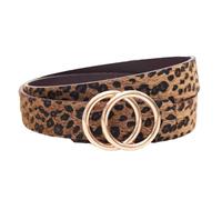 YUYANGDZI Ceinture en cuir pour femme - Motif léopard - 3 cm de large - Avec boîte cadeau, Boucle dorée à motif léopard, L: 120cm:Für Taille 96-106 cm