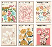 YUYMNANI Poster de marché aux fleurs, impression d'art mural minimaliste, décoration de chambre pastel danoise, esthétique, affiches Matisse vintage et photos de fleurs, décoration murale, galerie,