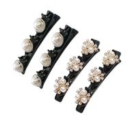 YUYQAQ Pinces à cheveux tressées avec strass coréens - Double frange - Barrettes tressées - Épingles à cheveux - Accessoires de coiffure pour filles et femmes