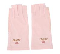 YUYTE 1 Paire de de Protection UV, de Manucure sans Doigts pour Lampe à Lumière UV avec Matériau en Fibre de Coton UPF50+, Confortables, Respirants et Extensibles pour (PINK)