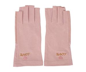 YUYTE 1 Paire de de Protection UV, de Manucure sans Doigts pour Lampe à Lumière UV avec Matériau en Fibre de Coton UPF50+, Confortables, Respirants et Extensibles pour (Gris rosé pâle)