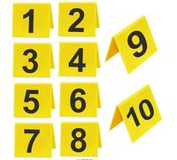 YUYTE 10 Pièces Marqueurs de Preuves en Acrylique Marqueurs de Scène de Crime Tentes de Numéro de Détective avec de Grands Chiffres en Gras 1-10 pour les Numéros de Table (Ensemble de pièces)