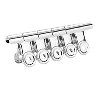 YUYTE 5 Pièces Clips D'extension D'ongles en Acier Inoxydable, Accessoires de Nail Art Argentés Courbe C pour Pointes Acryliques en Gel, avec Outil Multifonctionnel pour les