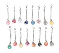 YUYTE 50 Pièces Dreadlock Glands Boules de Verre avec Paillettes pour Tresse de Cheveux Fabrication de Bijoux à Bricoler Soi-même
