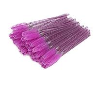 YUYTE 50pcs Brosses à Cils Jetables Baguettes de Mascara Tête de Brosse en Nylon en Spirale pour une Application Facile Portable Sûr Non Toxique avec 8 Options de Couleur (PURPLE)