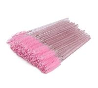 YUYTE 50pcs Brosses à Cils Jetables Baguettes de Mascara Tête de Brosse en Nylon en Spirale pour une Application Facile Portable Sûr Non Toxique avec 8 Options de Couleur (PINK)
