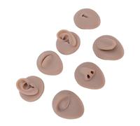 YUYTE 7 Pièces Parties du Corps en Silicone, Modèle D'oreille de Nez, de Bouche, de Langue pour la Pratique, avec Texture élastique Douce et Structure Anatomique pour la Formation (BROWN)