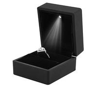 YUYTE Boîte à bijoux LED, Doublure en Velours pour la et le Rangement des Bagues, Pendentifs, Bracelets et Colliers, Conception Élégante avec Lumière Blanche Intégrée