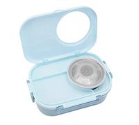 YUYTE Boîte à Déjeuner de 1450 Ml, Récipient Alimentaire Thermique à Double Couche en Acier Inoxydable avec Bague d'étanchéité en Silicone et Ensemble de Couverts, pour Enfants (bleu clair)