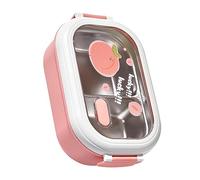 YUYTE Boîte à Déjeuner en Acier Inoxydable, Récipient Alimentaire isolé avec Séparateurs Amovibles, Conception Compartimentée Anti-fuite pour étudiants et Employés de Bureau (PINK)