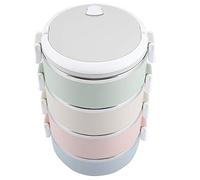 YUYTE Boîte à Déjeuner en Acier Inoxydable, Récipient Alimentaire Portable avec Poignée Pliable et Boucle de sécurité, pour Pique-nique au Bureau, à L'école et en Plein Air (Quatre couches 2800 ml)