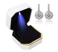 YUYTE Boîtes à Bijoux pour Cadeaux, Boîte- à Bijoux éclairée par LED, Boucle d'oreille, Vitrine pour Proposition, Mariage de Fiançailles, Parfaite pour Les Propositions,