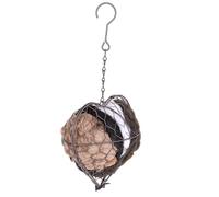 YUYTE Boule de Nidification d'oiseaux en Forme de Cœur, Cage Antirouille en Acier Inoxydable avec Matériau en Feutre pour Station de Nidification d'oiseaux Sauvages, Décoration de