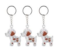 YUYTE Breloques Porte-clés Collecteur de Poils de Chien, 3 Pièces, avec Boîte de Rangement Transparente, Bouteille de Collecte de Poils d'animaux Mignons pour Les Amoureux des (Chien tacheté de Brun)