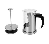 YUYTE Cafetière à Piston à Piston 600 Ml en Acier Inoxydable 304 en Verre épais avec Filtre à Mailles 80 en Silicone de qualité Alimentaire pour la Maison, les Voyages, le (Acier inoxydable 304 600