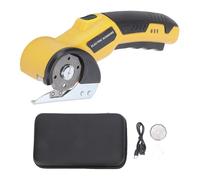 YUYTE Ciseaux électriques sans Fil, Lames en Acier SK5, Coupeur électrique Rechargeable pour Carton, Cuir, Tapis en Plastique, Papier Peint, avec Lumière LED et Verrouillage de (YELLOW)