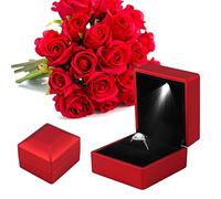 YUYTE demande en mariage Boîte à bagues de fiançailles avec lumière, vitrine éclairée pour support de rangement pour pièce de monnaie, boucle d'oreille, bijoux de